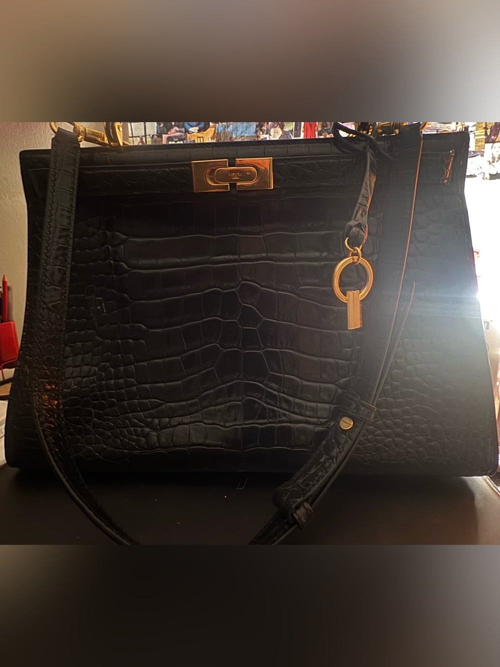 Tory Butch Croc-Embossed bag -Radziwill (new-never used).